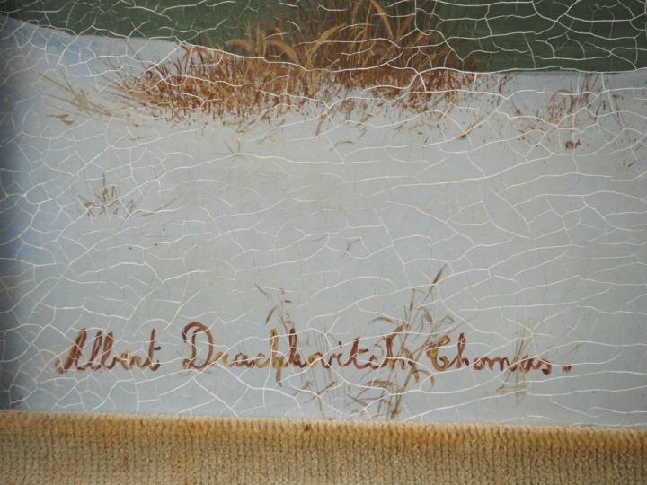 Albert DRACHKAVOTCH.  "le saule cassé" Huile sur isorel, signée en bas