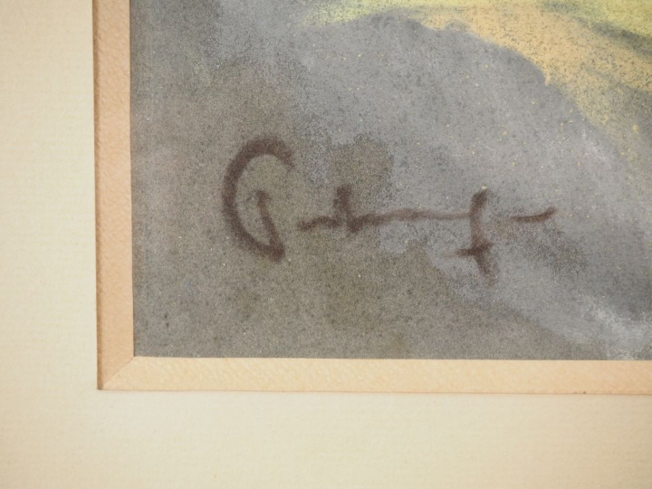 Louis FORTUNEY.  "La bouquetière" Pastel signé en bas à gauche Dim. À 
