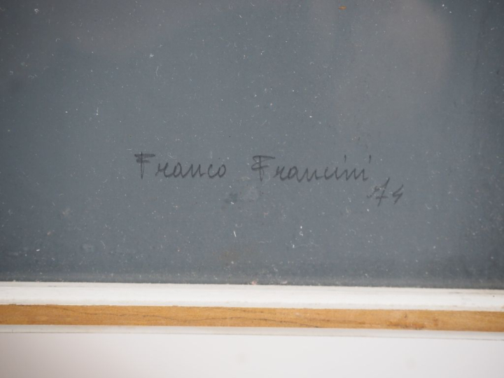 Franco FRANCINI.  "fleur" Lithographie ou pochoir signée en bas à droi