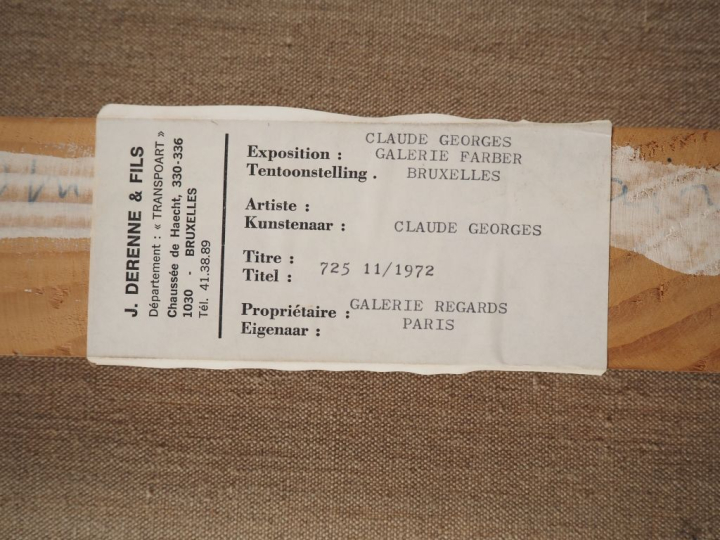 Claude GEORGES.  "Abstraction"  Huile sur toile, signée en bas à droit