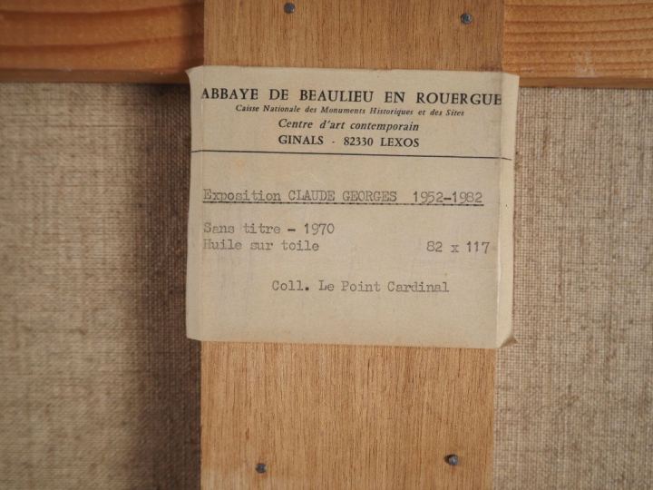 Claude GEORGES.  "Abstraction"  Grand encadrement composé de six table