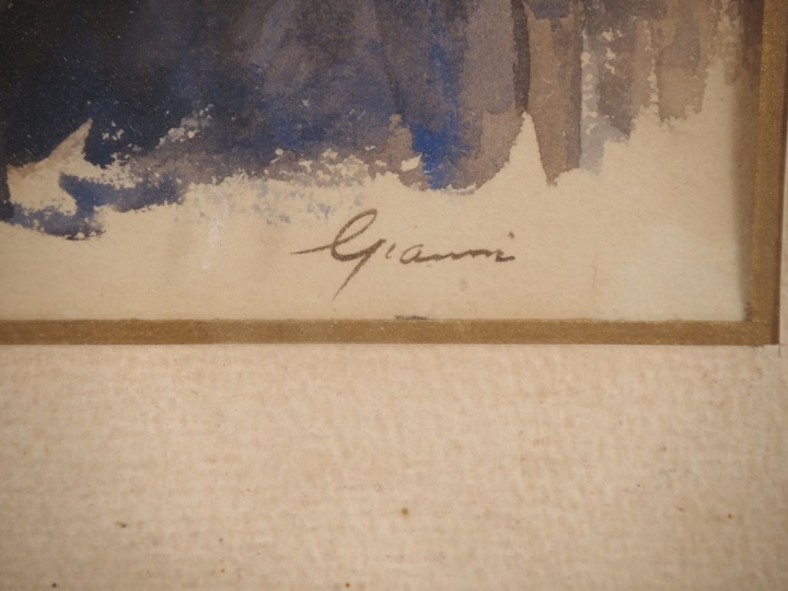 GRANNI.  "soldat anglais" Aquarelle, signée en bas à droite Dim. À vue
