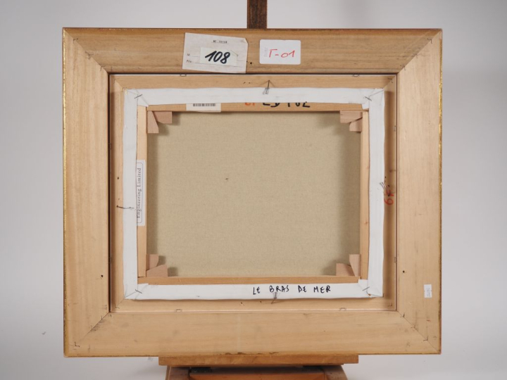 Gérard GOUVRANT. "le bras de mer" Huile sur toile, signée en bas à dro