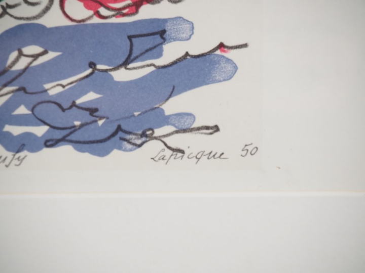 LAPIQUE.  "hommage à Raoul Duffy" Lithographie