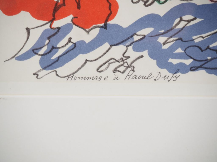 LAPIQUE.  "hommage à Raoul Duffy" Lithographie