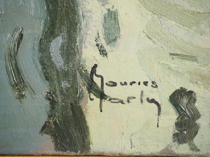 Maurice MARTIN.  "Nemours, le vieux moulin" Huile sur toile, signée en