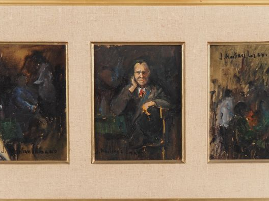 Josep MARTINEZ LOZANO.  "portraits" Tryptique signé Dim. du cadre : 96