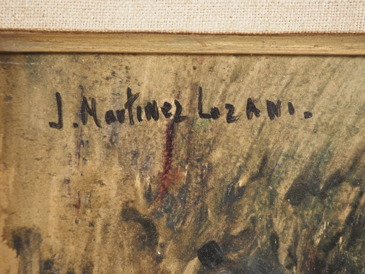 Josep MARTINEZ LOZANO.  "portraits" Tryptique signé Dim. du cadre : 96