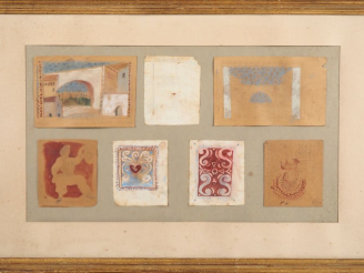 Vente aux enchères Pedro NEA.  6 dessins dans un même encadrement "Etudes : personnages e