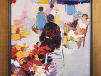 Vente aux enchères Michel NO.  "Les marchandes" Huile sur toile, signée en bas à droite  