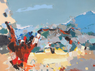 Vente aux enchères Michel NO.  "paysage" Huile sur toile, signée en bas à droite Dim. 80 
