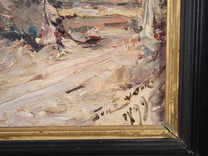 Emile NOIROT. "la maison de pierres, le vieil escalier à Villerest" Hu