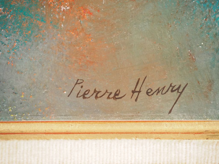 PIERRE HENRY. "le symbolisme de l'oreille" Huile sur toile, signée en 