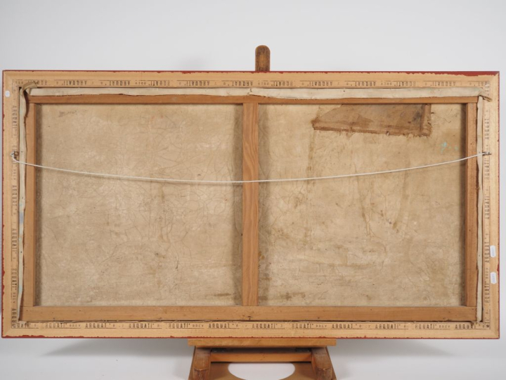 Marcel POISSONNIE.  "Marine" Huile sur toile, signée en bas à gauche D