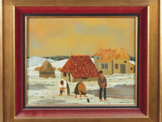 Vente aux enchères Max SAVY.  "Neige d'ailleurs" Huile sur toile, signée en bas à droite 