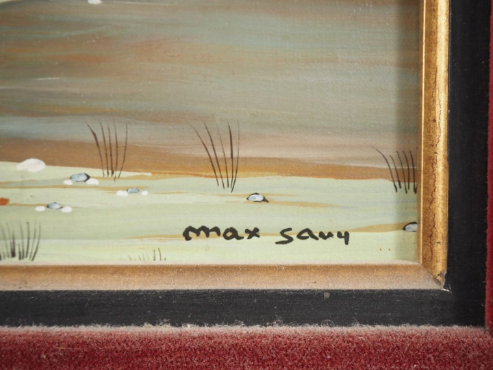 Max SAVY.  "Neige d'ailleurs" Huile sur toile, signée en bas à droite 