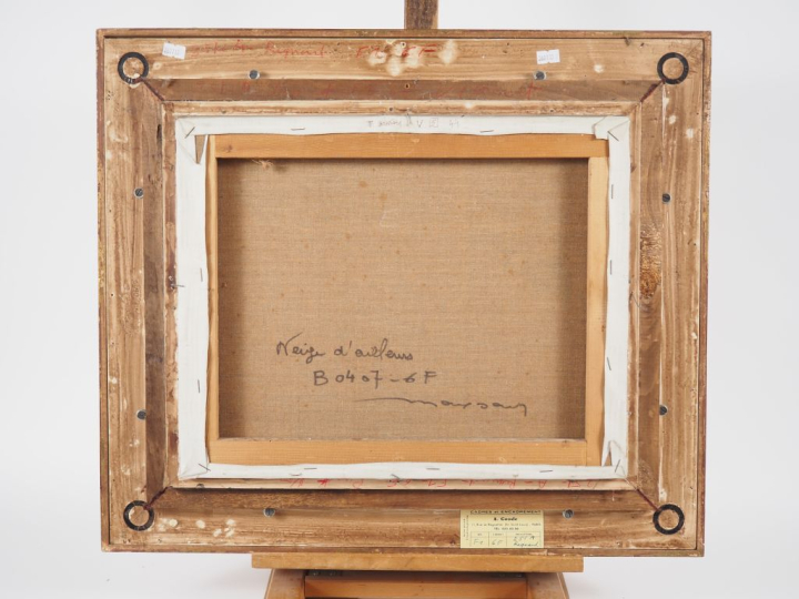 Max SAVY.  "Neige d'ailleurs" Huile sur toile, signée en bas à droite 