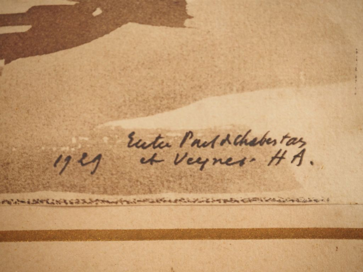 Jacques TRAVERSIER.  "Entre Chabestas et Veynes" Encre signée en bas à