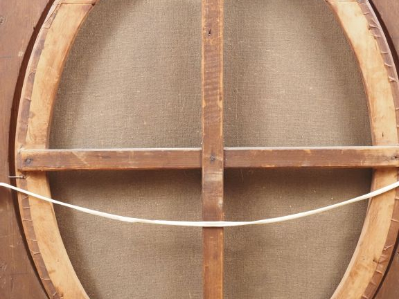 Ecole française XIXème.  "portrait d'élégante à la robe de soie"  Huil