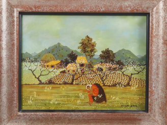 Vente aux enchères Max SAVY.  "printemps" Huile sur toile, signée en bas à droite Dim. 25