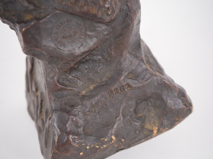 VILLANIS.  "Nelly" Buste en bronze à patine brune Signée et numérotée 