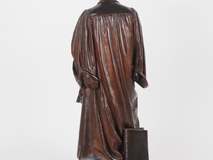 Henri DUMAIGE.  "François Rabelais"  Sculpture en bronze à patine méda
