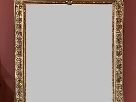 Très belle glace de cheminée Napoléon III de style Louis XIV en bois e