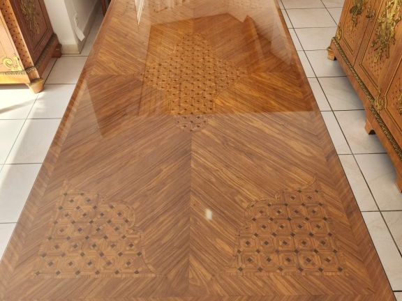 Mobilier de style Louis XVI en marqueterie, très belle ornementation d