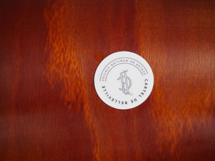 PAGHOLZ - PAGWOOD. Suite de 4 chaises en bois teinté et métal laqué no