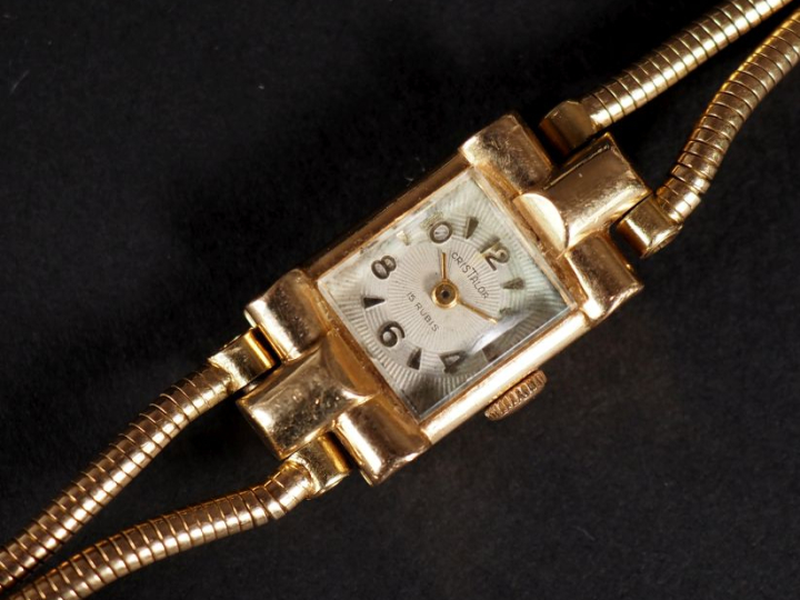 CRISTALOR Montre bracelet de dame de style Art déco, boitier et bracel