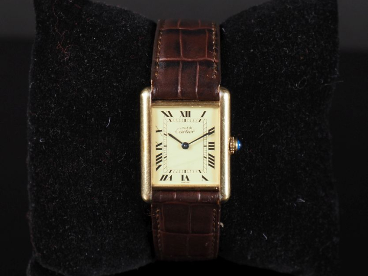 CARTIER, Must N° 108597 Montre bracelet, modèle Tank. Boitier en argen