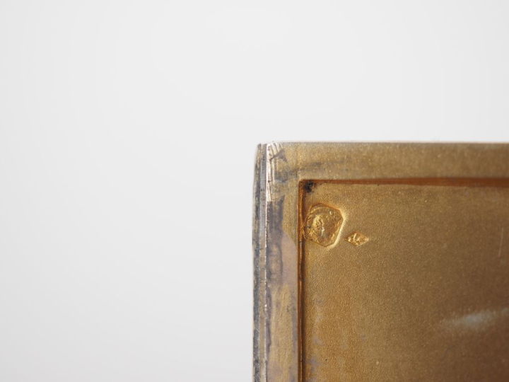 Cave à cigarettes Art  en argent et vermeil, couvercle réunissant quat