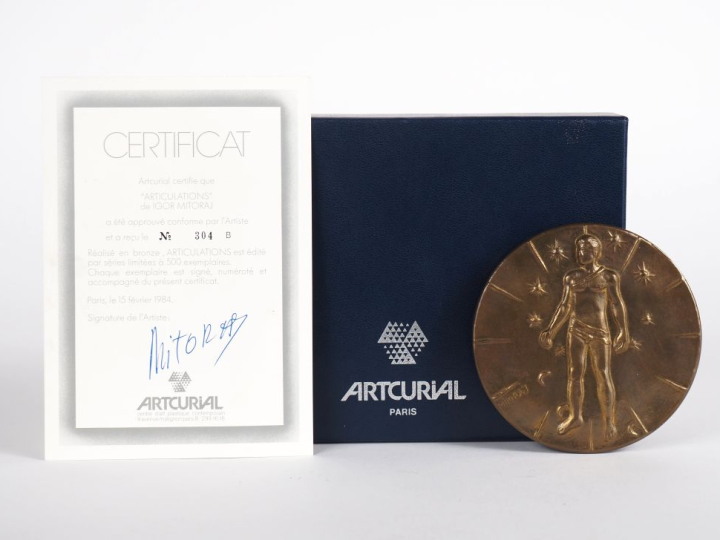Igor MITORAJ. "Articulations". Médaille en bronze signée et numérotée 