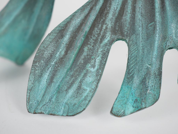 Bernard JOBIN. "Parcours d'éternité". Sujet en bronze à patine verte. 