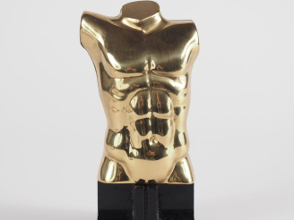 Vente aux enchères Miguel BERROCAL. "Torse épigastrique". Sujet en laiton poli édition Ar