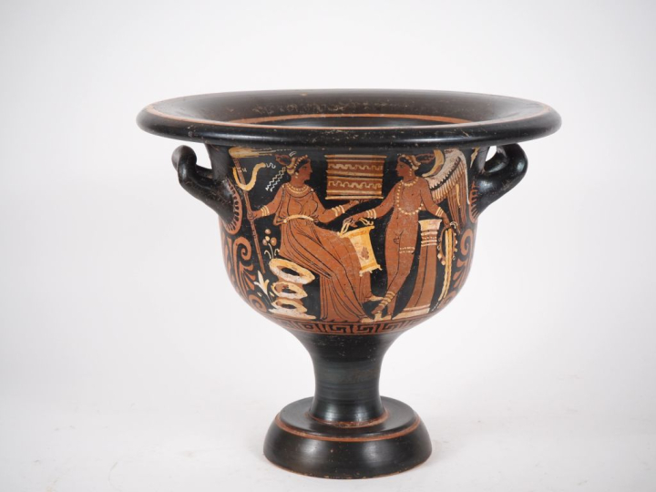 Grande Grèce, Apulie, IVe s. av. J.-C. Cratère en cloche à vernis noir