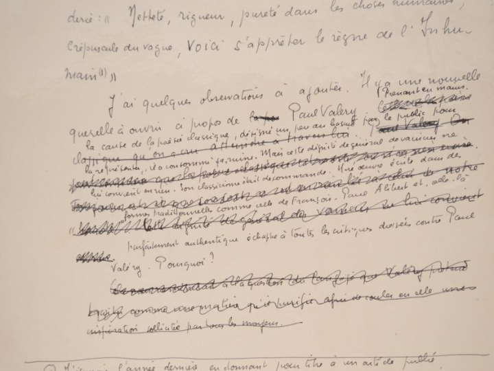 BOUSQUET (Joë). PAUL VALÉRY. 42 ff. (27 X 21 cm) de papier filigrané S