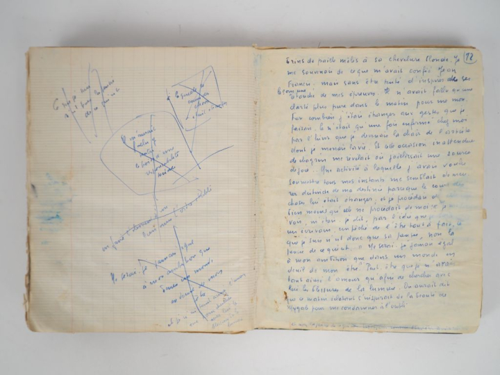 BOUSQUET (Joë). LE PASSEUR S’EST ENDORMI. Cahier in-4 ½ toile vert lie