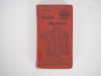 Vente aux enchères MICHELIN. Guide rouge 1920. (Accidents et frottements).