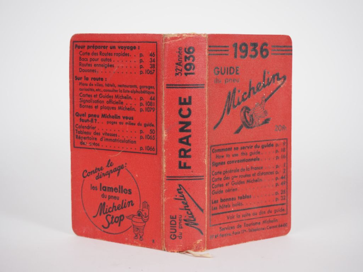 MICHELIN. Guide rouge 1936. (Petits accidents et frottements).