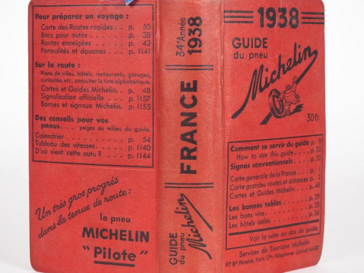 MICHELIN. Guide rouge 1938. (Petits accidents et frottements).
