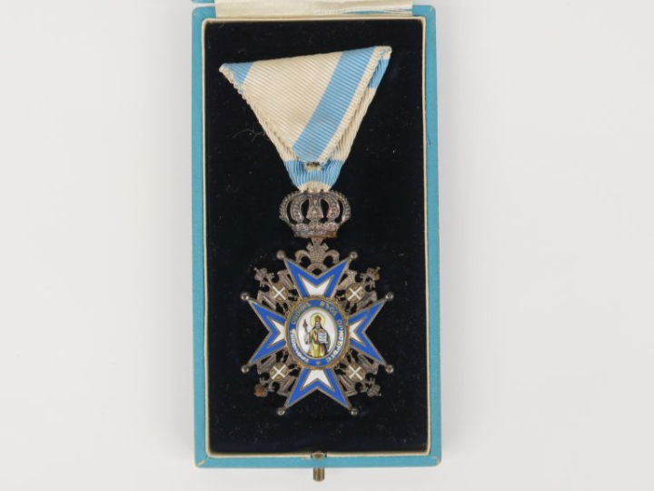 SERBIE  ORDRE DE SAINT SAVA Croix de chevalier (5e classe) du 2e type,