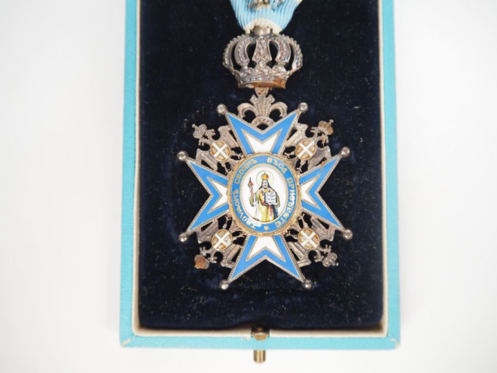 SERBIE  ORDRE DE SAINT SAVA Croix de chevalier (5e classe) du 2e type,