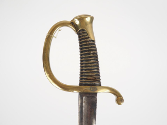 Vente aux enchères Sabre de canonnier modèle 1829.  Poignée recouverte de cuir avec filig