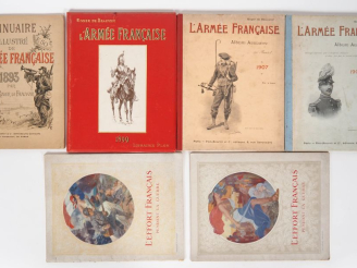 Vente aux enchères Roger de BEAUVOIR. "Annuaire de l'armée française". Lot de 4 volumes :