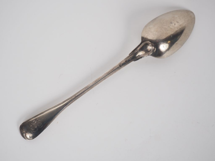 Cuillère à ragoût début XIXème en argent 950, poinçon au 2ème Coq, mod