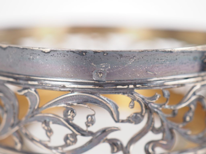 Service à liqueur de style Art Nouveau en argent 925, poinçon Minerve,