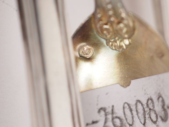 Cuillère à ragout en argent 925, modèle uniplat poinçon au premier coq