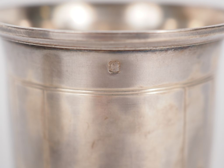 Timbale et rond de serviette de style Art Déco en argent 925 monogramm