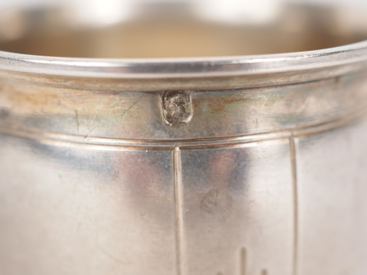 Timbale et rond de serviette de style Art Déco en argent 925 monogramm